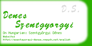 denes szentgyorgyi business card